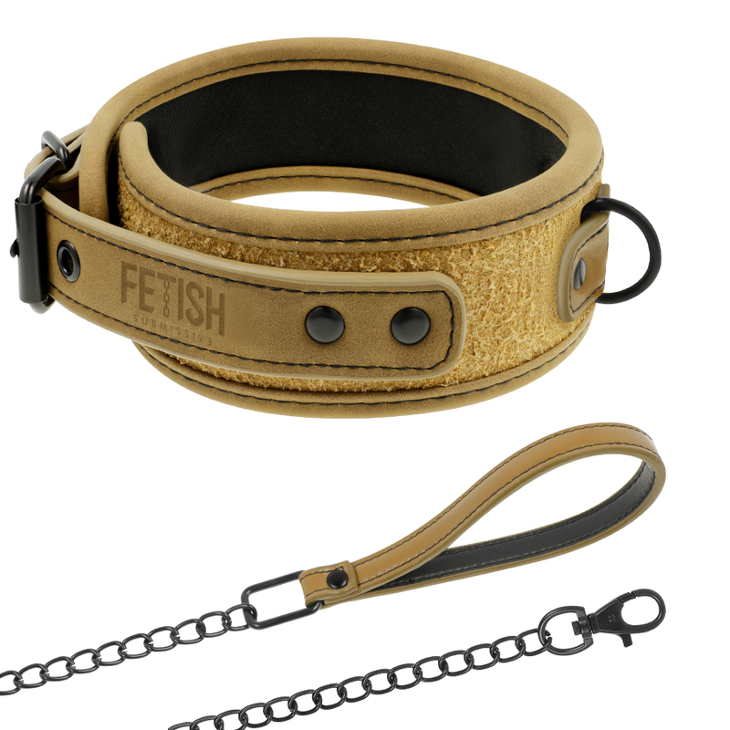 Fetish submissive origen - collar con cadena con forro de neopreno