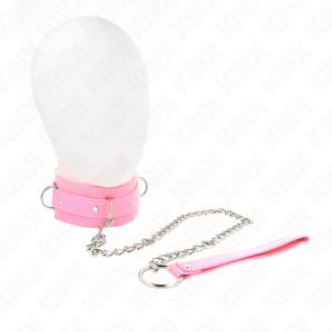 Kink - collar con correa 65 cm con restricciones rosa ajustable 36-42 cm x 5.5 cm