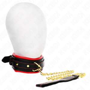 Kink - collar con correa esponja imitaciÓn cuero modelo 2 ajustable 37-54 cm x 3 cm