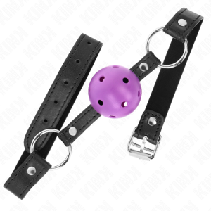 Kink - mordaza de bola 4.5 cm morado dura hueca 63.5 x 2 cm