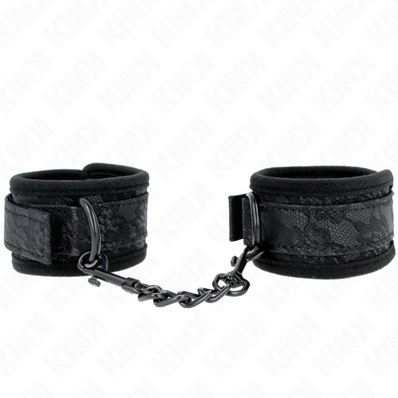 Kink - muÑequeras de encaje y neopreno ajustable negro 20-29 cm x 5 cm