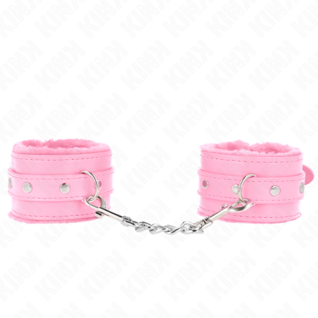 Kink - muÑequeras forradas premium rosa con correa rosa ajustable 17-29 cm x 6 cm