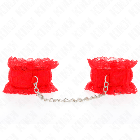 Kink - muÑequeras elÁsticas de encaje rojo