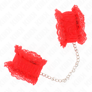 Kink - muÑequeras elÁsticas de encaje rojo
