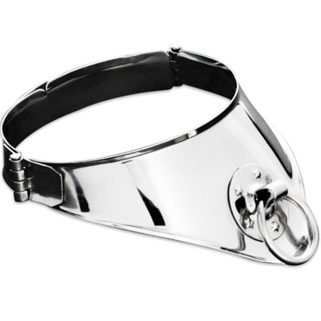 Metal hard - collar restriccion con anilla y candado 12.5 cm