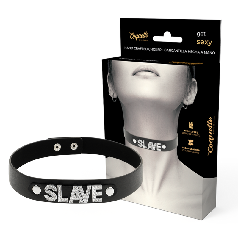 Coquette chic desire - choker cuero vegano slave