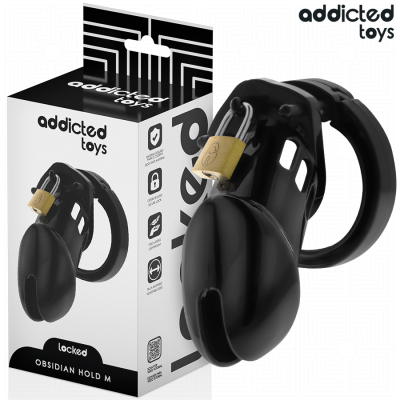 Addicted toys locked - obsidian hold jaula para pene talla m