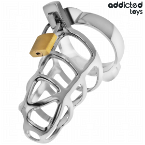 Addicted toys locked - silver lock jaula para pene de metal talla s
