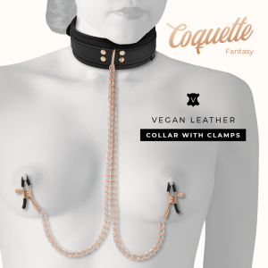 Coquette chic desire - fantasy collar con pinzas pezones con forro de neopreno