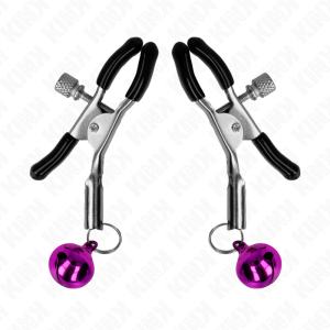 Kink - pinzas para pezones con campanilla violeta 6 cm