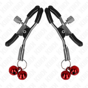 Kink - pinzas para pezones con doble campanilla rojo 6 cm