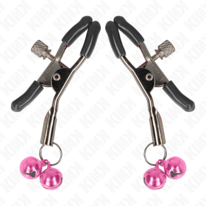 Kink - pinzas para pezones con doble campanilla rosa 6 cm