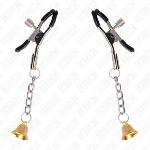 Kink - pinzas para pezones con colgante de campana dorado 6 cm