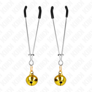 Kink - pinzas para pezones fina con cascabel dorado 7 cm