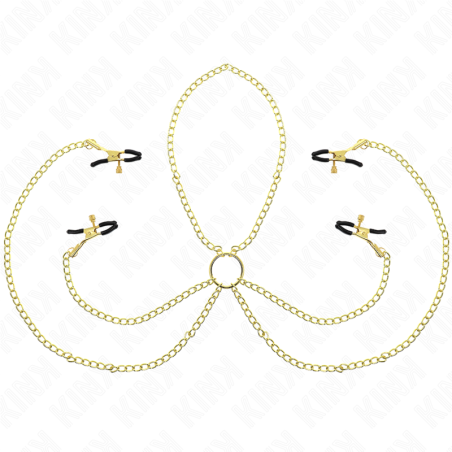 Kink - pinzas para pezones y clÍtoris 4 enganches ajustable dorado