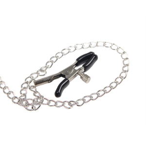 Subblime - 953720 pinzas para el pecho con correa de cuero bondage negro talla Única