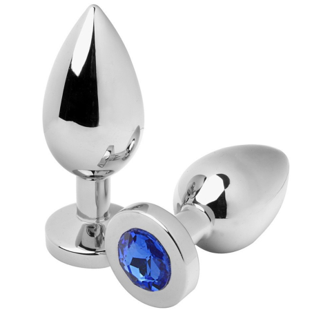 Metal hard - anal plug diamond blue small 5.71cm