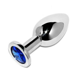 Metal hard - anal plug diamond blue small 5.71cm