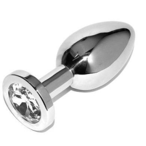 Metal hard - anal plug diamond transparente small 5.71cm
