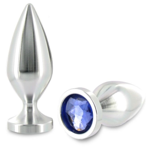 Metal hard - anal plug aliminum color cristal mediano 8.89cm