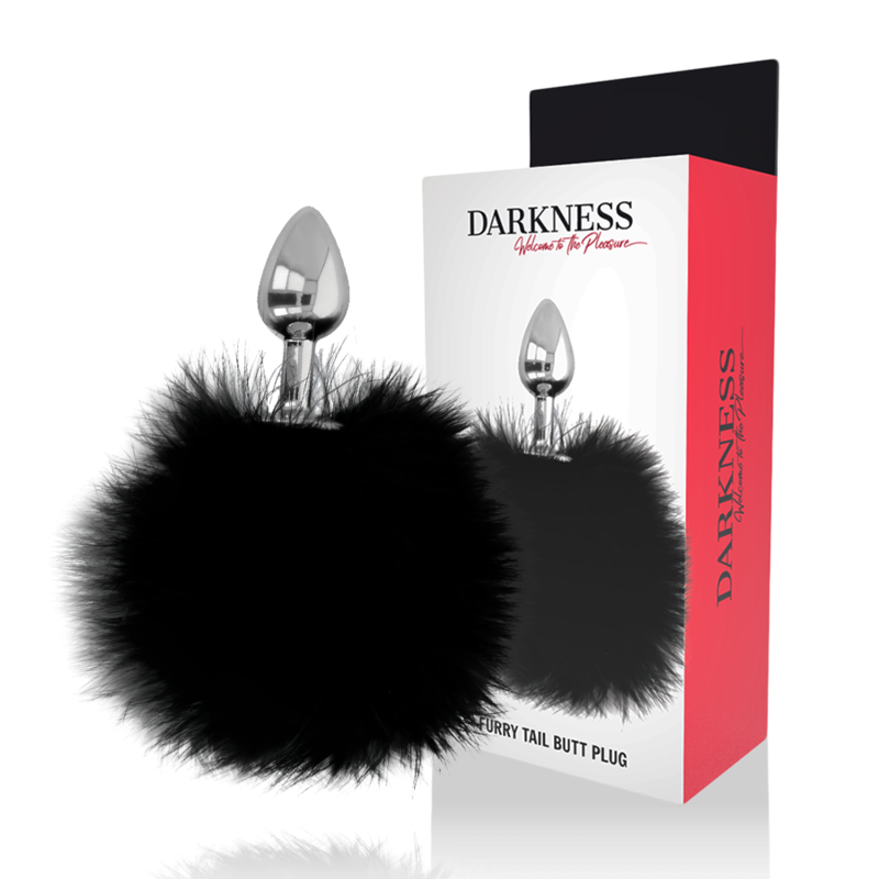 Darkness - extra buttplug anal con cola negro 7 cm