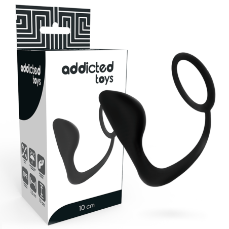 Addicted toys - plug anal con anillo pene negro