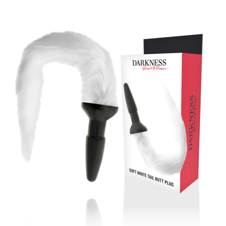 Darkness - plug anal silicona con cola blanca