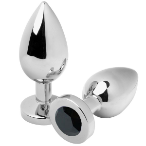 Metal hard - anal plug diamond negro medium 7.62cm