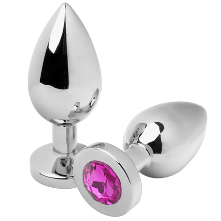Metal hard - anal plug diamond rosa small 5.71cm