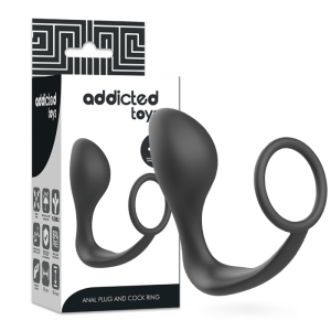 Addicted toys - plug anal con anillo silicona negro