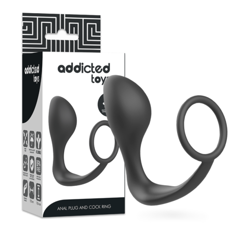 Addicted toys - plug anal con anillo silicona negro