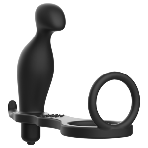 Addicted toys - plug anal con anillo silicona negro 12 cm