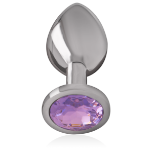 Intense - plug anal metal aluminio con cristal violeta talla m