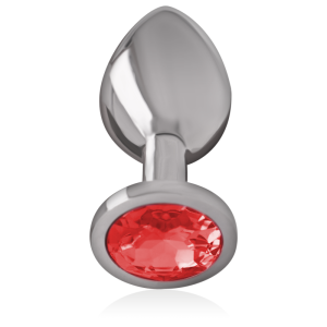 Intense - plug anal metal con cristal rojo talla m