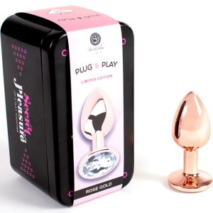 Secretplay - metal butt plug oro rosa talla s 7 cm