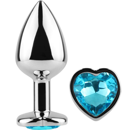Secretplay - metal butt plug corazÓn azul talla s 7 cm