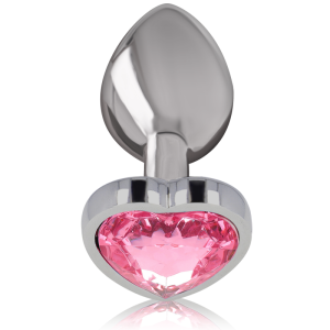 Intense - plug anal metal aluminio corazÓn rosa talla m