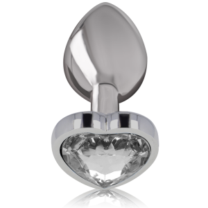 Intense - plug anal metal aluminio corazÓn blanco talla m