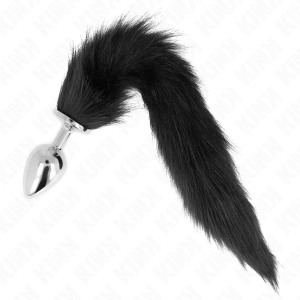 Kink - plug anal talla l 10 x 4 cm con cola sintÉtica 40 cm negro