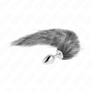 Kink - plug anal talla s 7 x 3 cm con cola sintÉtica 40 cm plateado