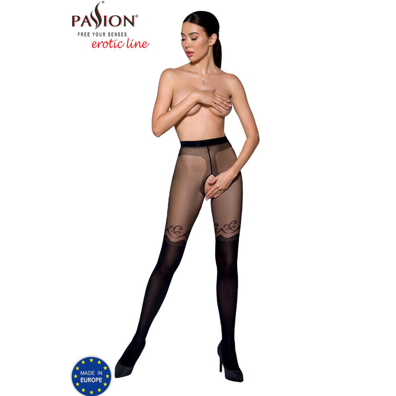 Passion - tiopen 012 medias negro 1/2 20/40 den
