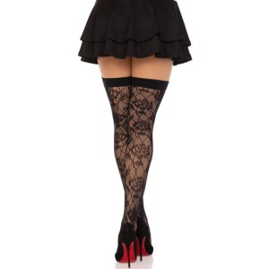Leg avenue - medias red rosas silvestres negro
