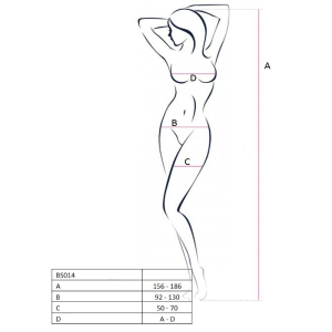 Passion - woman bs014 bodystocking blanco talla Única