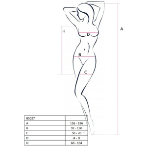 Passion - woman bs027 bodystocking estilo vestido blanco talla Única
