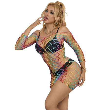 Subblime - 952426 vestido de rejilla manga larga arcoiris talla Única