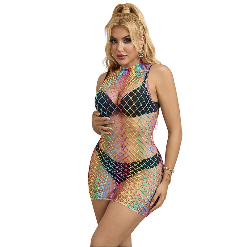 Subblime - 952433 vestido de rejilla sin mangas con cuello alto arcoiris talla Única