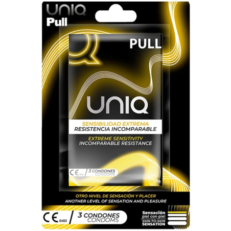 Uniq - pull preservativos con tiras sin lÁtex 3 unidades