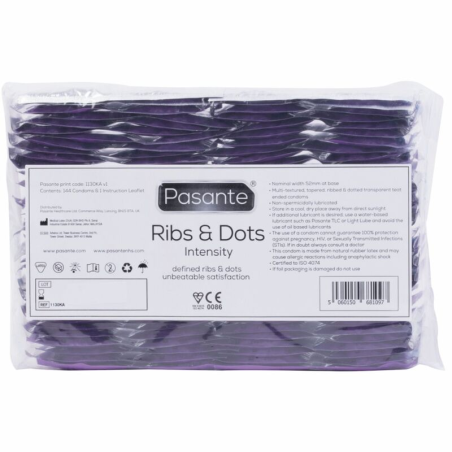 Pasante - ribs & dots preservativos intensity 144 unidades