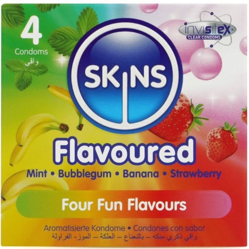 Skins - multi sabores preservativos premium pack 4