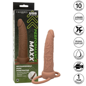 Calexotics - performance maxx doble penetrador recargable piel moreno